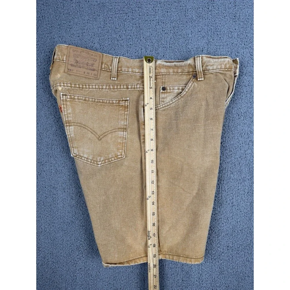 Vintage Levis Shorts Mens 36 Brown Orange Tab Relaxed Fit 550 Jorts Jean 90s USA